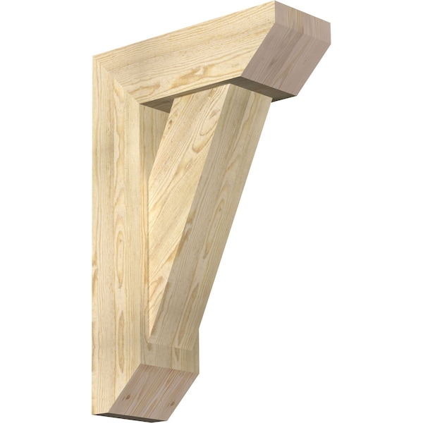 Ekena Millwork Traditional Slat Rough Sawn Bracket w/ Offset Brace, Douglas Fir, 8"W x 22"D x 34"H BKT0806X22X34TRA06RDF - main